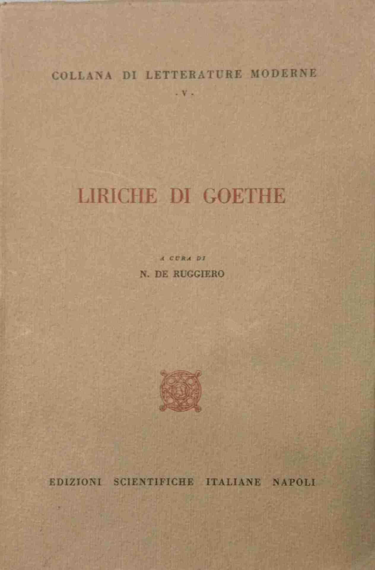 LIRICHE DI GOETHE 1 LIRICHE DI GOETHE